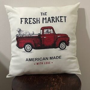 The Fresh Market Accent Pillow - Red and White